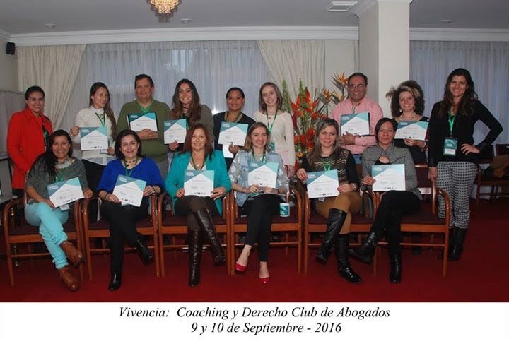 Vivencia coaching y derecho. Club de abogados (2016). Con María Victoria Niño CEO de Rafael - Centro de contención emocional.